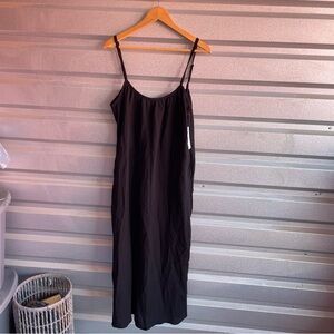 Sol Angeles NWT black gauze slip dress